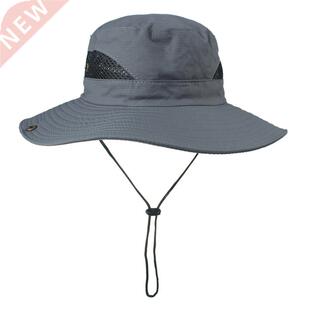 Fisherman Hat Mesh Holes Wide Brim Sun Cap Breathable Hiking