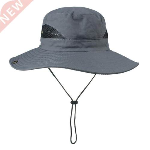 Fisherman Hat Mesh Holes Wide Brim Sun Cap Breathable Hiking