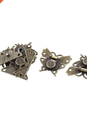 52mmx45mm Gift Box Butterfly Shape Hasp Lock Latches Bronze