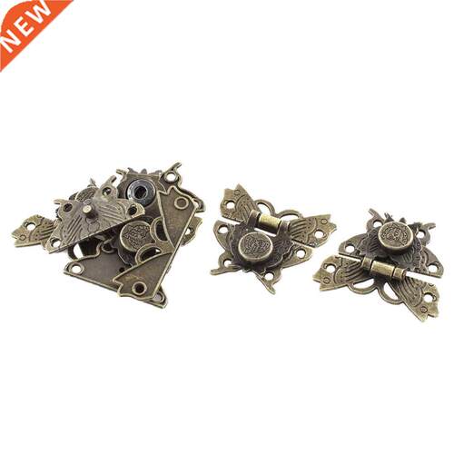 52mmx45mm Gift Box Butterfly Shape Hasp Lock Latches Bronze