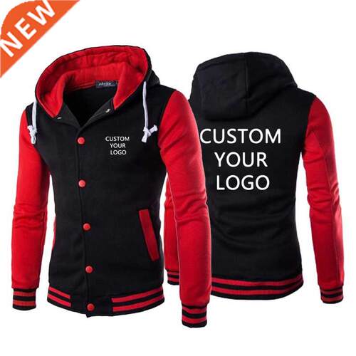 Custom Logo Men Hoodies Jacket Spring Autumn Long Sleeve Sli