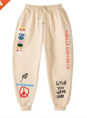 Autumn Winter Pants Men Women TRAVIS SCOTT ASTROWORLD Letter