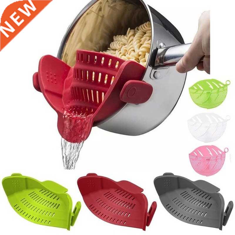 Silicone Kitchen Strainer Clip Pan Drain Rack Bowl Funnel Ri
