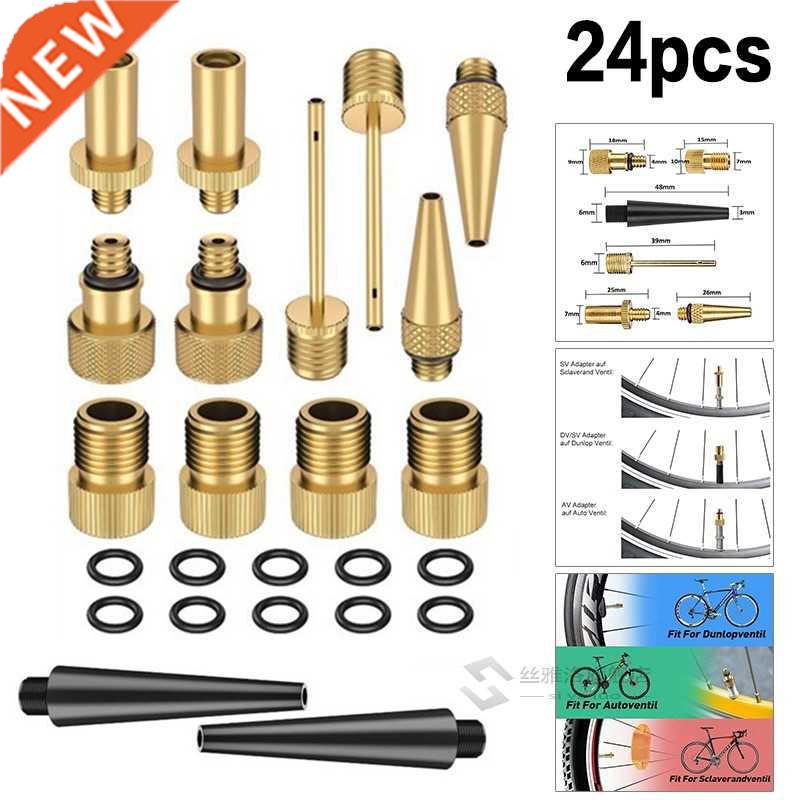 24pcs/Set Bicycle Valve SV AV DV Adapter Bicycle to Car Valv