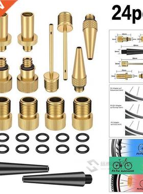24pcs/Set Bicycle Valve SV AV DV Adapter Bicycle to Car Valv