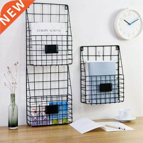 Wall-mounted Grid Hanging Rack Newspaper Magazine File Iron