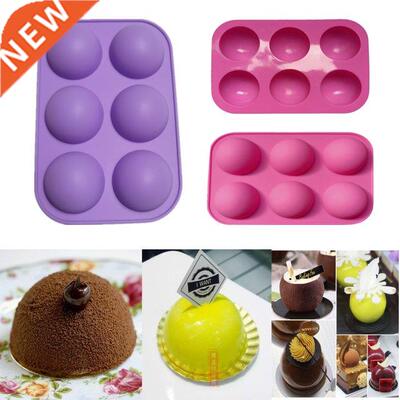 Silicone Cake Mold 6-Cavity Semi Sphere Baking Mould  Ice