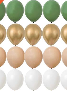 15/20PCS 10inch Balloon Kit Retro Green White Gold Balls Bir