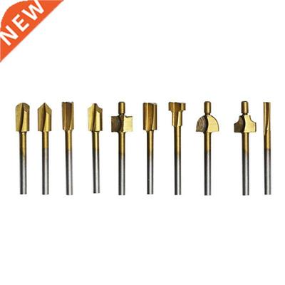 10pcs Milling Cutters Titanium Plating Router Bit Milling Cu