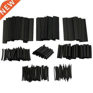 127pcs Heat Shrink Tubing 2:1 Black Tube Car Cable Sleeving