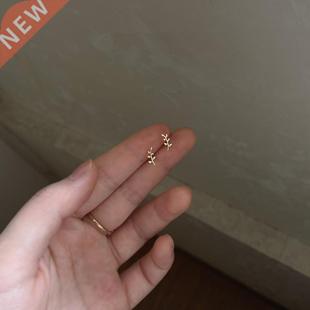 925 Sterling Silver European Style 14k Gold Earrings For Wom