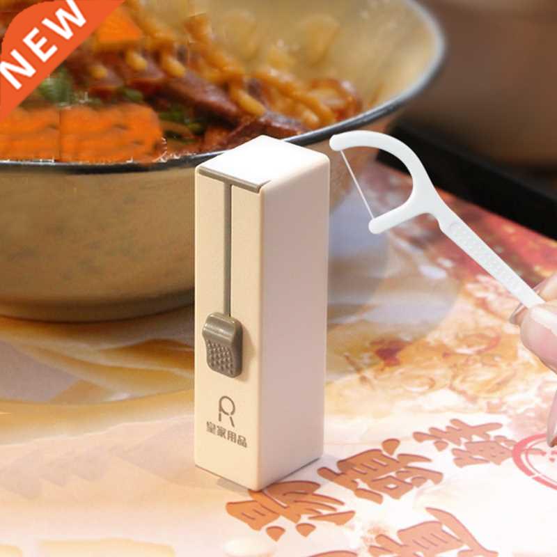 Portable Automatic Toothpicks Holder Floss Storage Box For F