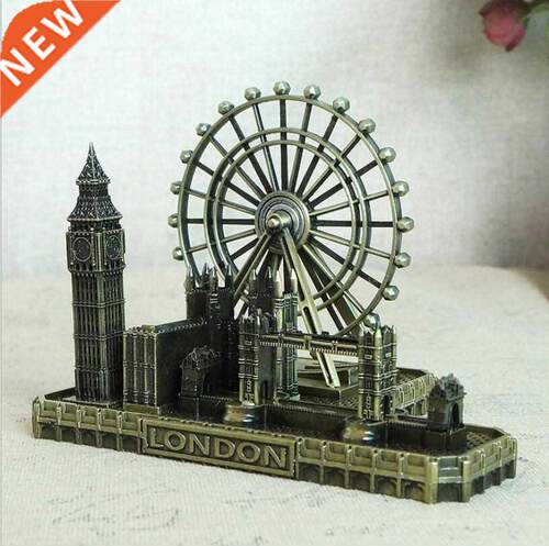 Vintage Paris London Bridge Big Ben Building Model Ferris W
