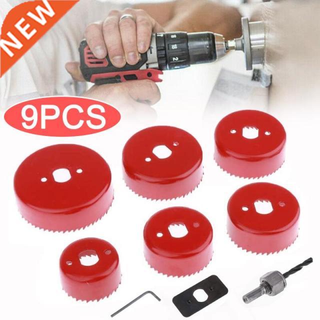 9pc/Set Carbon Steel Hole Saws Drill bit Wood Sheet Metal Cu