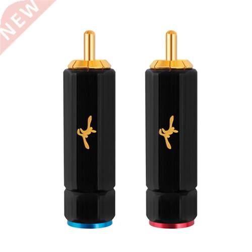 YYTCG Pure Copper Gold Plated RCA Plug Self Locking Lotus Te