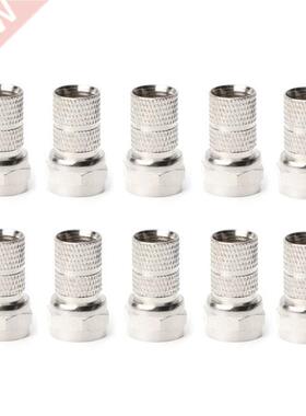 10Pcs F type Satellite Plug 适用于 Coaxial Cable RG6 Satelli