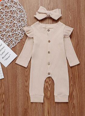 Baby Spring Autumn Clothing Newborn Baby Girl Boy Ribbed Clo