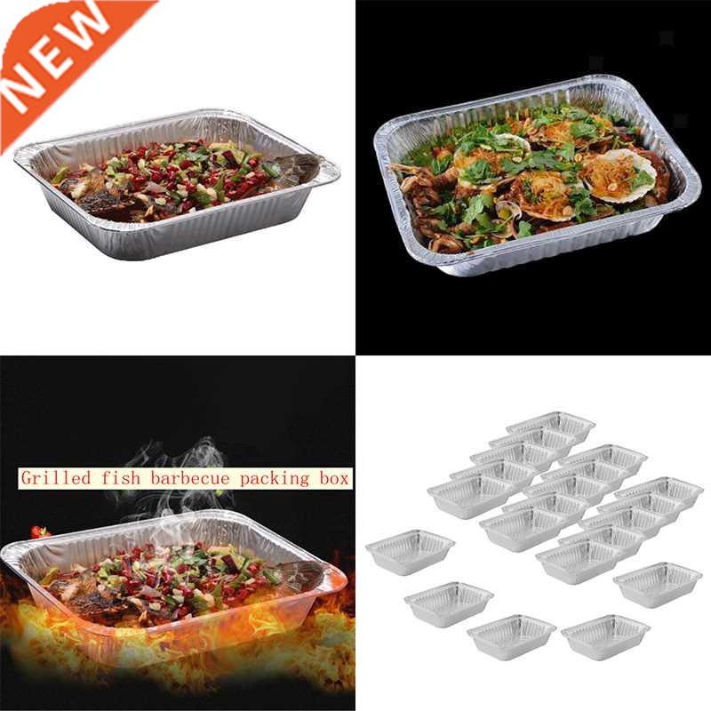 10pcs Disposable Aluminum Foil Baking BBQ Drip Pan Non-stick