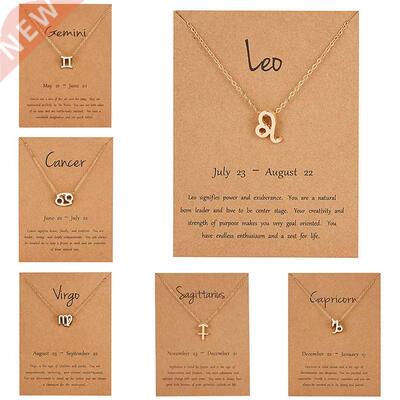 New Constellation Zodiac Necklaces Jewelry for Women Antique