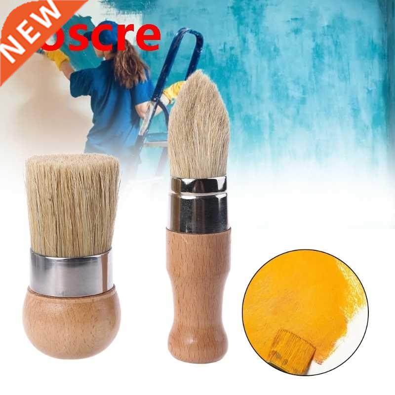 2Pcs/Set Round and Pointed Chalk Paint Wax Brush Ergonomic W