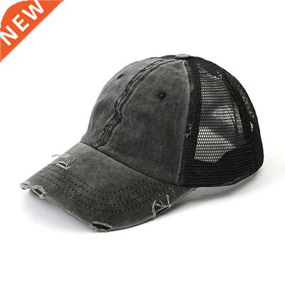 High Quality Women's Washed Cotton Ponytail Baseball Cap Wom