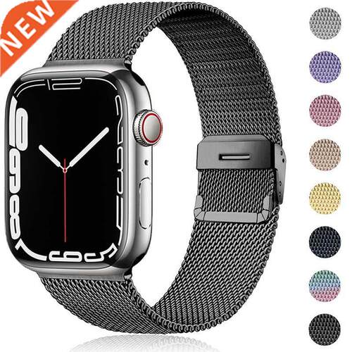 Magnetic Strap For Apple watch band 45mm 44mm 42mm Metal cor