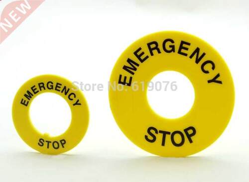 20Pcs 40mm(OD) x 22mm(ID) Yellow Emergency Stop Push Button
