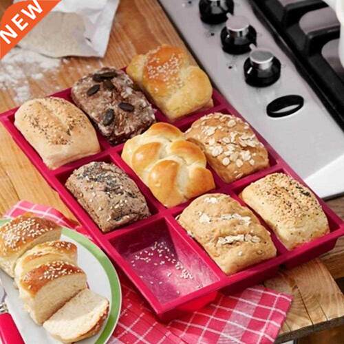 Silicone 9 Holes Bread Baking Pan Mould Tray Chocolate Cake