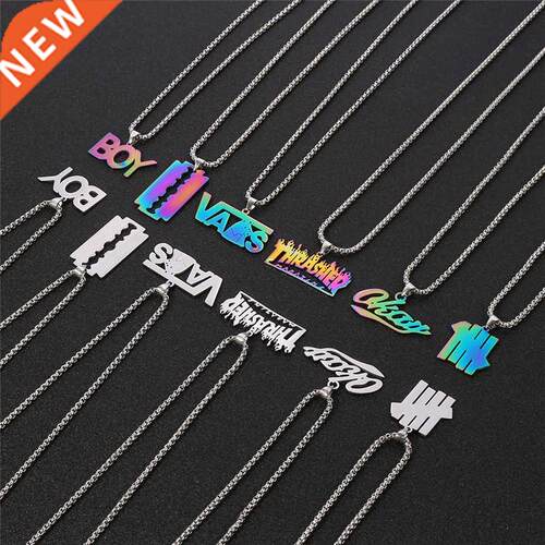 Magazine BOY Bear OKAY Razor Blade Necklace Letter Pendant