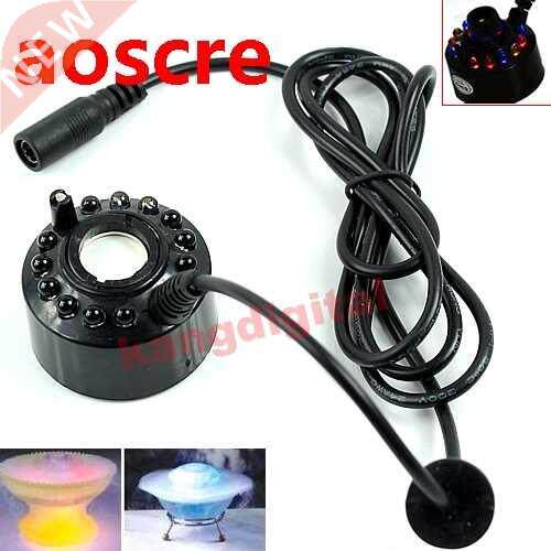 12 LED Ultrasonic Mist Maker Fogger Water Fountain Pond Atom