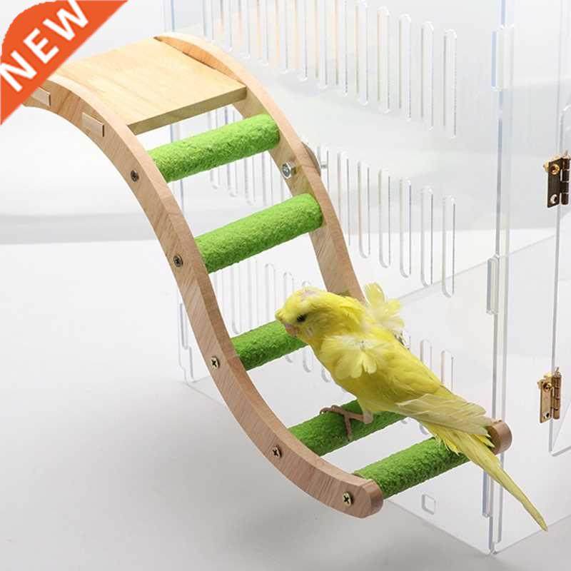 pet parrots wooden ladder climbing bridge bird perch stand