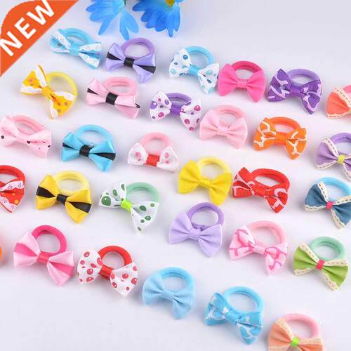 10Pcs Baby Girls Bow Hair Ring Rope Elastic Hair Rubber Ban