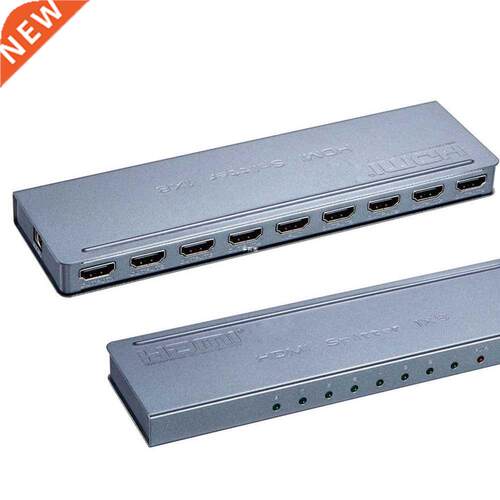 4K HDMI Splitter 1X8 port distributes 1 HDMI source to 8 HDM