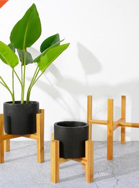 New Portable Single Bay Bamboo Flower Stand Mini Flower Pot