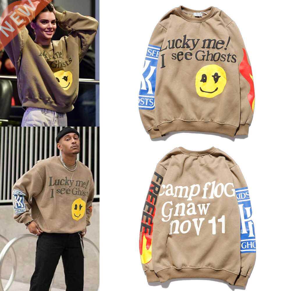 Kanye Lucky Me I See Ghosts Sweatshirts D Foaming Print Fas
