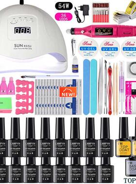 Nail Set UV LED Lamp Dryer With 18/12 pcs Nail Gel Polish
