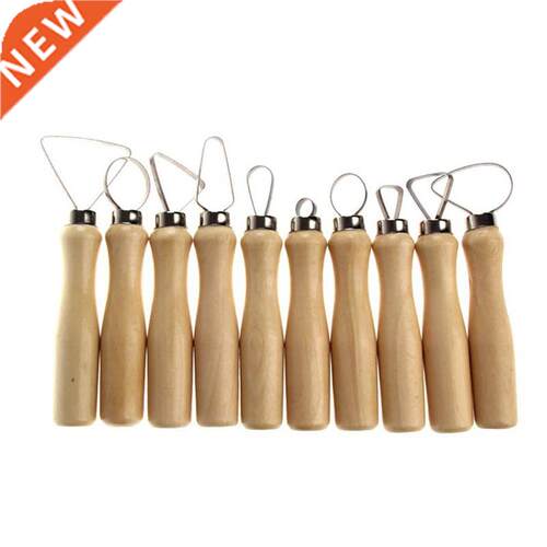 10 Pcs Wood Handle Pottery Clay Sculpture Carving Loop Hand
