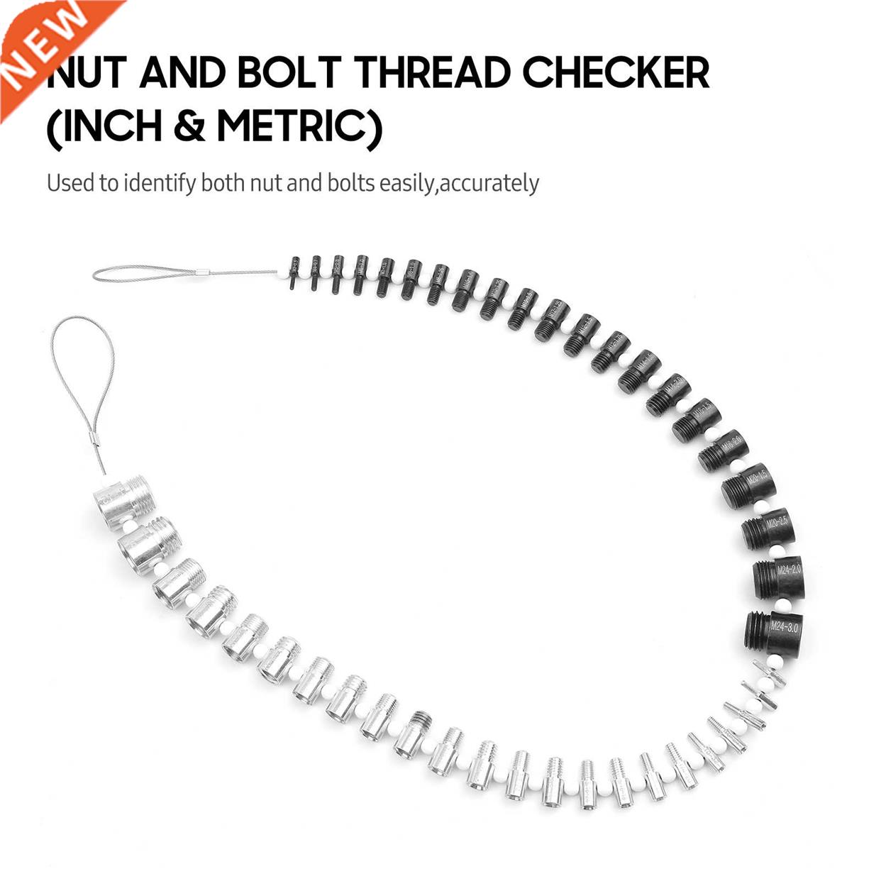 Nut and Bolt Thread Checker (Inch & Metric) 44 Male/Fema