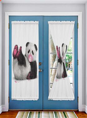 Panda Blowing Bubble Gum Luxury Door Curtain for Kitchen