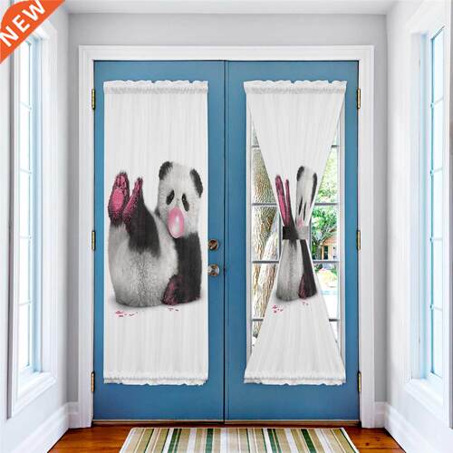Panda Blowing Bubble Gum Luxury Door Curtain for Kitchen