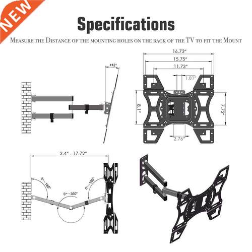 26-55 inch butterfly adjustable wall-mounted TV stand, rotat
