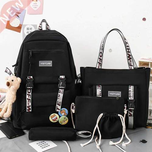 5 Pcs Set Harajuku Women Laptop Backpack School Bags For Te