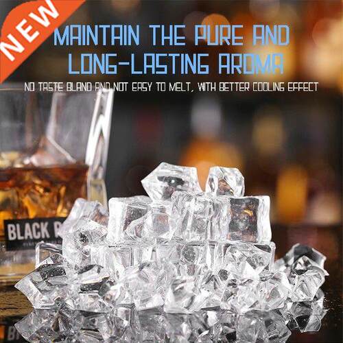 50Pcs Fake Ice Cues Acrylic Artificial Square Shape Vase