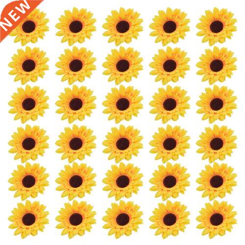 30pcs Simulation Sunflower Heads Silk Cloth Flower Head