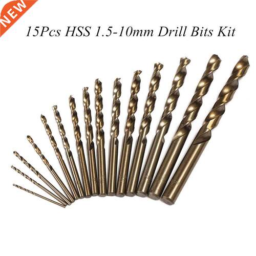 15Pcs Cobalt Drill Bits For Metal Wood Working M5 HSS Co-5