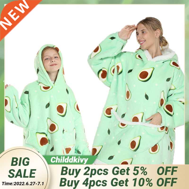 Winter Sherpa Blanket Plush Fleece Family Matching Hoodie Gi