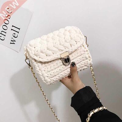 Women's 2021 Bag Cloth Crochet Woven Bag Hand Made Woven Cha