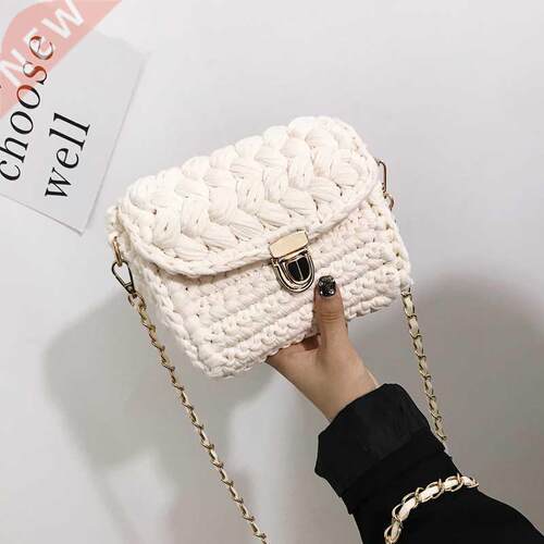 Women's 2021 Bag Cloth Crochet Woven Bag Hand Made Woven Cha