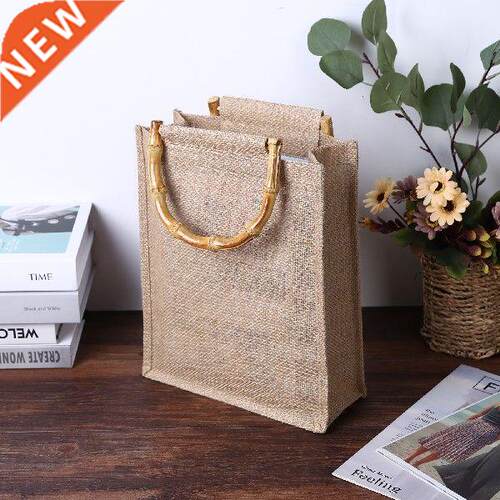Eco Friendly Tote Bag Portable Burlap Jute Shopping Bag