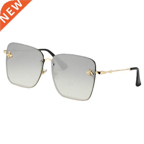 WINFUL 2022 New Fashion Lady Oversize Rimless Square Bee Sun